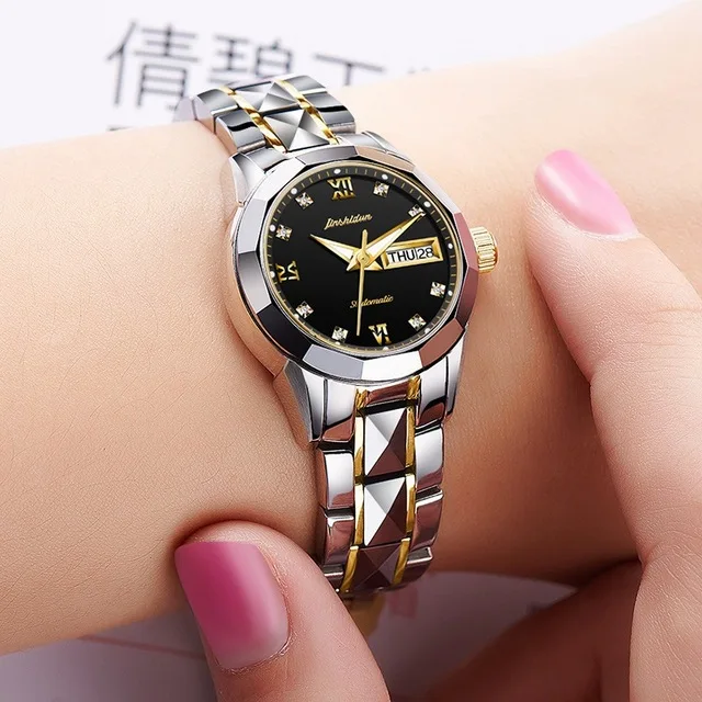 Women Watch 6 JSDUN парные часы Механические подарки для пары женские наручные часы из нержавеющей стали роскошные женские часы из розового золота подарки для мужчин и женщин - Цвет: Women Watch 6