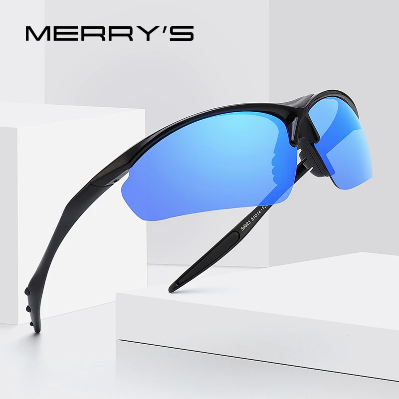MERRYS DESIGN Men Polarized Outdoor Sports Sunglasses Male Half Frame Goggles Glasses For Running UV400 Protection S9023 | Аксессуары