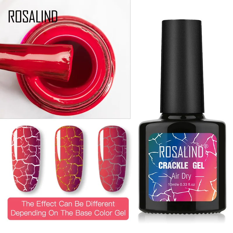 ROSALIND Crackle Gel Polish Cracking Nail Lacquer Quick Drying Nail Art Gel Manicure For UV Semi Permanent Base Top Coat