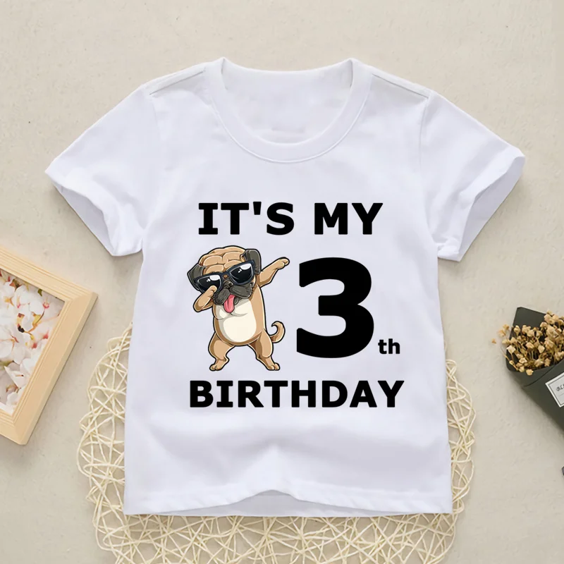kid t shirt designs Baby Happy Birthday Number 1-10 Letter Print T Shirt Girls Boys Dogs Funny T-shirt Clothes Cute Short Sleeve red t shirt childrens	 Tops & Tees