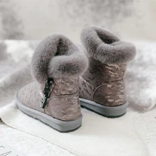 SWYIVY/женские зимние ботинки; Новинка года; зимняя обувь с хлопковой подкладкой на меху; Теплые ботильоны; женские зимние повседневные ботинки на молнии сбоку; зимние ботинки