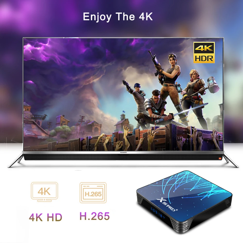 X88 PRO Plus Android Tv Box RK3368 8 Восьмиядерный Android 9,0 4K(3840x2160 пикселей) H.26 SetTop Box 4 ГБ DDR3 32GB128GB медиаплеер