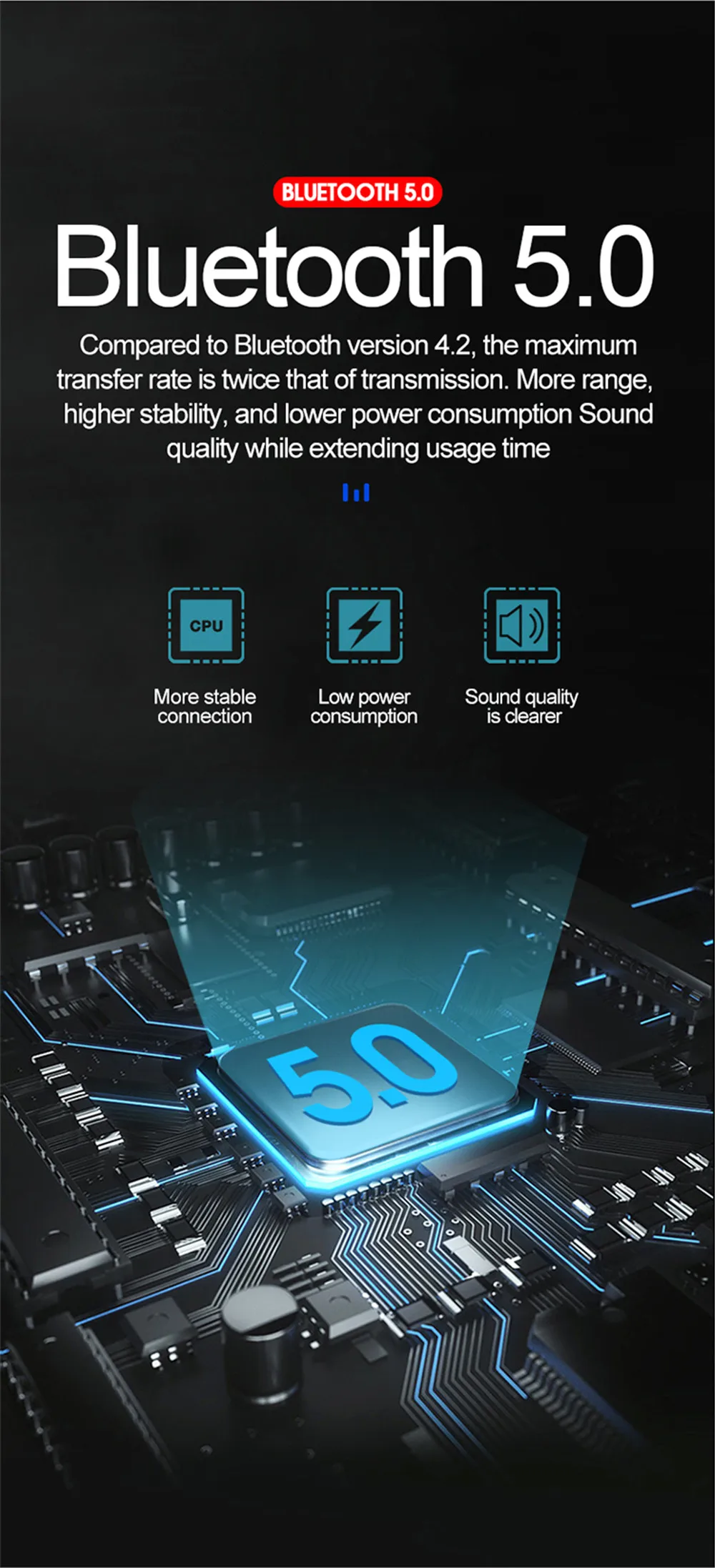 Kebidu HiFi Bluetooth 5,0 гарнитура портативный складной беспроводной спортивный сабвуфер Игровые наушники MP3 музыка наушники Поддержка TF карты