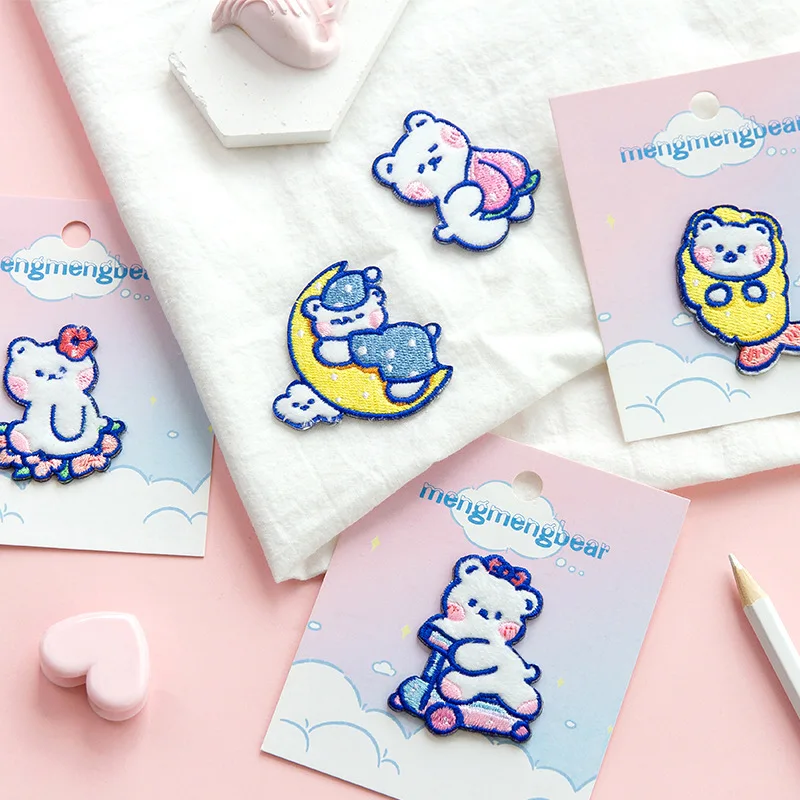 

Kawaii Bear Korean Cartoon Diary Flat Scrapbook Paper Sticker Stationery Accessories Pieces 40pcs/pack