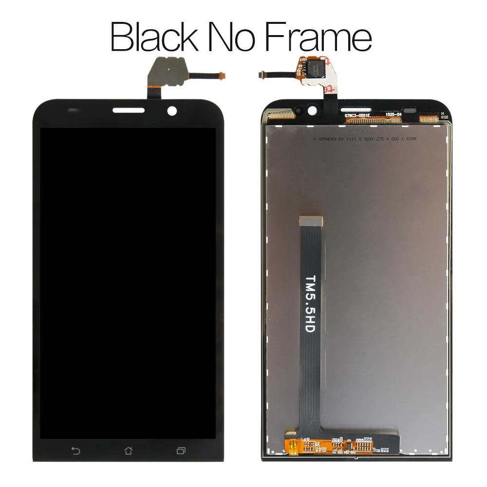 Black no Frame Протестированный 1280x720 для ASUS Zenfone 2 ZE550ML ЖК-сенсорный экран с рамкой дигитайзер для ASUS Zenfone 2 ZE550ML ЖК-дисплей - Цвет: Black no Frame