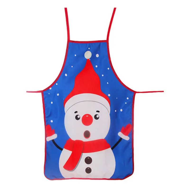 Christmas Aprons Cute Cartoon Printed Kitchen Aprons Home Kitchen Cooking Baking Cleaning Accessories 0*70cm - Цвет: D