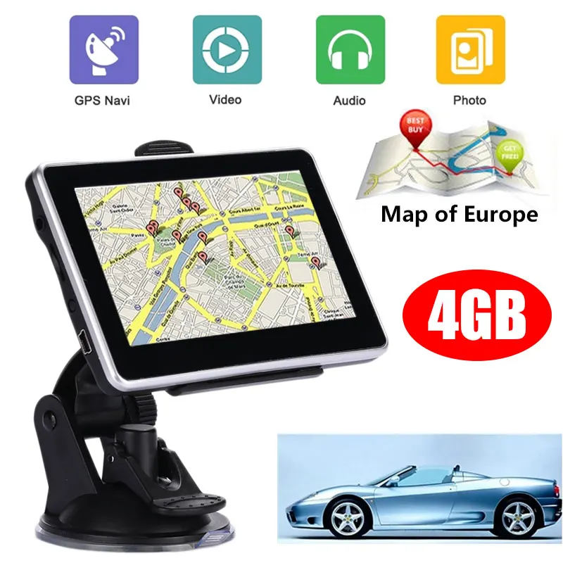 MP4 плеер навигационный плеер прочный Автомобильный gps навигатор Hands-Free автомобильный WinCE 6,0 встроенная карта Европы Премиум