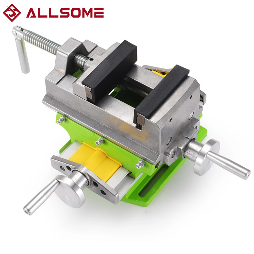 ALLSOME 3 Inch Cross Slide Vise Vice table Compound table Worktable Bench Alunimun Alloy Body For Milling drilling HT2878