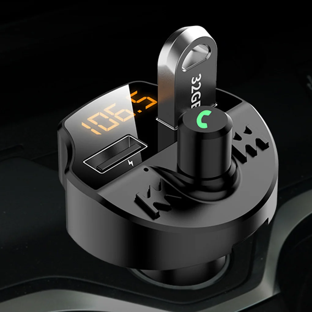 Автомобильный комплект громкой связи Bluetooth 5,0 беспроводной fm-передатчик напряжение батареи ЖК-дисплей авто MP3 плеер USB зарядное устройство