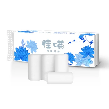 

12 Rolls Toliet Paper 4-Layer Thicken Coreless Wood Pulp Paper Towel Household Toilet Paper Bathroom Kitchen Tissue