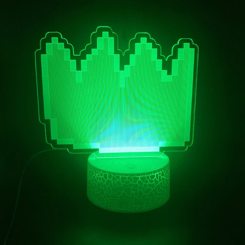 3d лампа Crown милый подарок для ребенка светильник с будильником основа