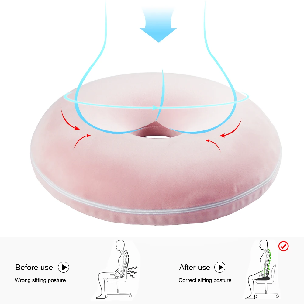 Пончик подушка Memory Foam круглая подушка для сиденья мягкие подушки круглые декоративные однотонные домашние офисные Портативный Диван Подушка