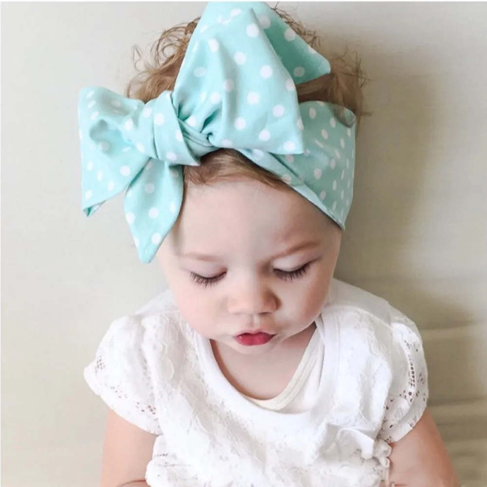 

Toddler Baby Girl Boy Headband Polka Dot Bowknot Headwear Cute Hairband