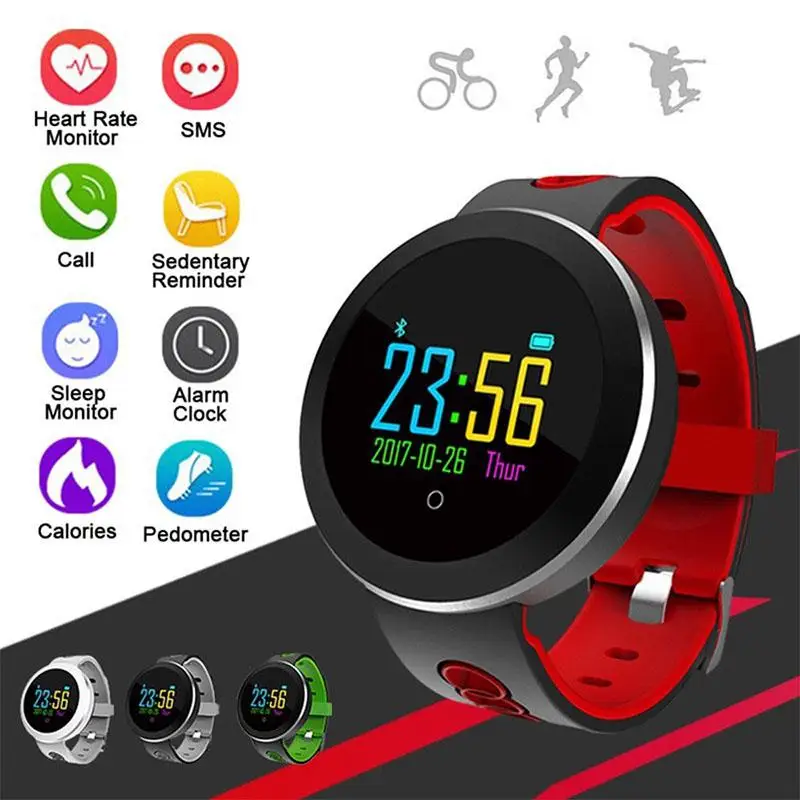 Yiwa Bluetooth Смарт-часы пульсометр кислород кровяное давление спортивный фитнес-трекер