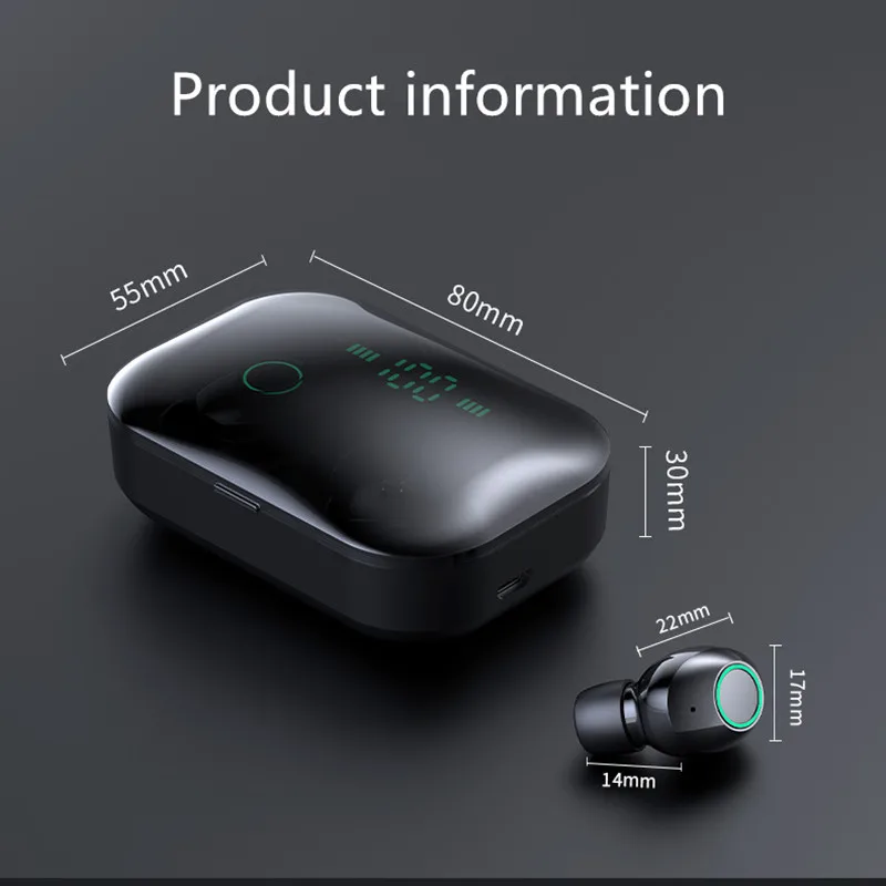 Bluetooth-гарнитура M7 TWS Bluetooth 5,0, беспроводная гарнитура с дисплеем питания, Спортивная стереогарнитура с зарядным устройством