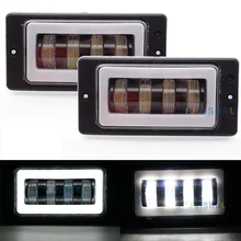 2 pçs de alta qualidade carros frente nevoeiro lâmpada à prova dwaterproof água 6000k led com anjo olhos nevoeiro luzes luz de passagem para lada 2110 -2117