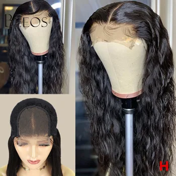 

Beeos 150% 4×4 Lace Closure Natural Color Water Wave Lace Wig Brazilian Remy Human Hair Wigs Pre Plucked With Baby Hair
