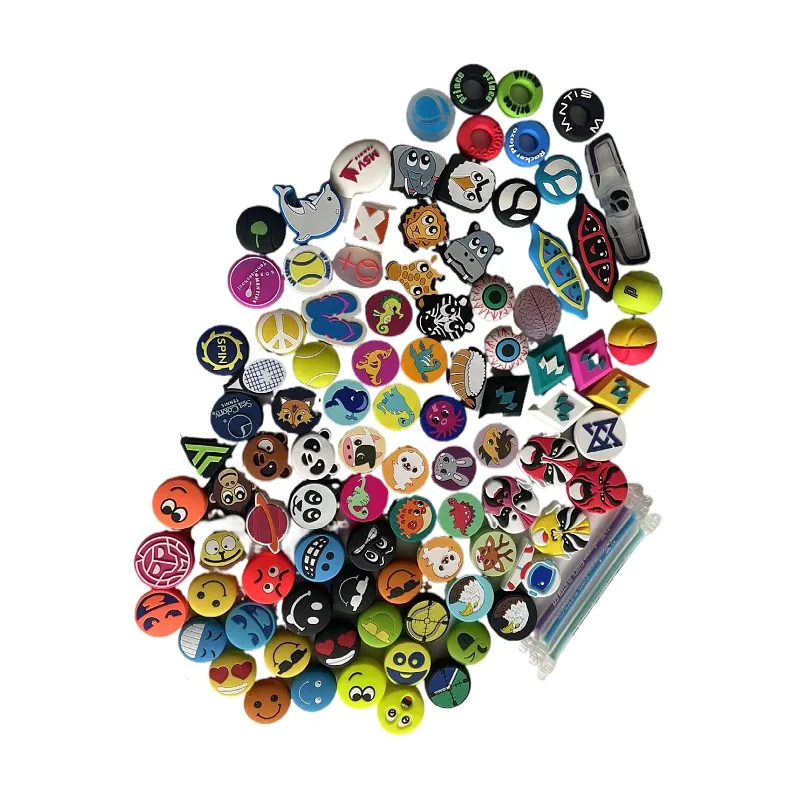 10PCS Retail Cartoon Various Tennis Racket Damper Shock Absorber to Reduce Tenis Racquet Vibration Dampeners raqueta tennis accessories tennis racket shock absorber