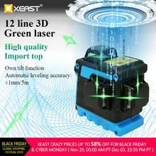 XEAST лазерный уровень 12 линий 3D уровень самонивелирующийся 360 горизонтальный и вертикальный крест супер мощный зеленый лазерный уровень