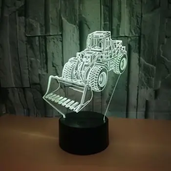 

Acrylic Board Bulldozer 3D Touch Light 7 Colors Changing LED Illusion Night Lights Gift Decor Lamp
