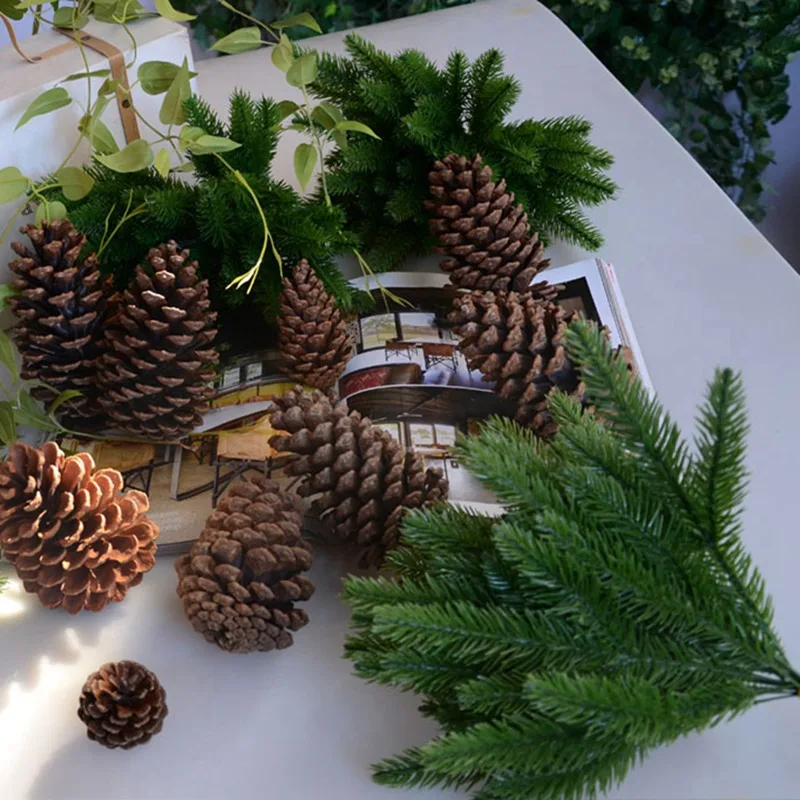 5Pcs Pine Needle Simulation Plant green plant home Decoration Artificial Plants Photography Props Festive Party Supplies