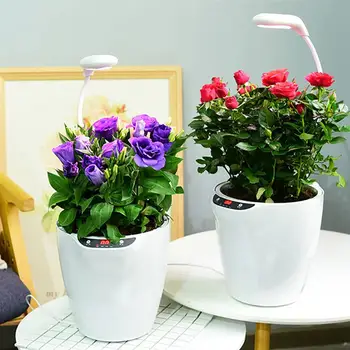 

1Pc Smart Flower Bowl Flowerpot Succulent Plant Pot with Light Bulb (White)