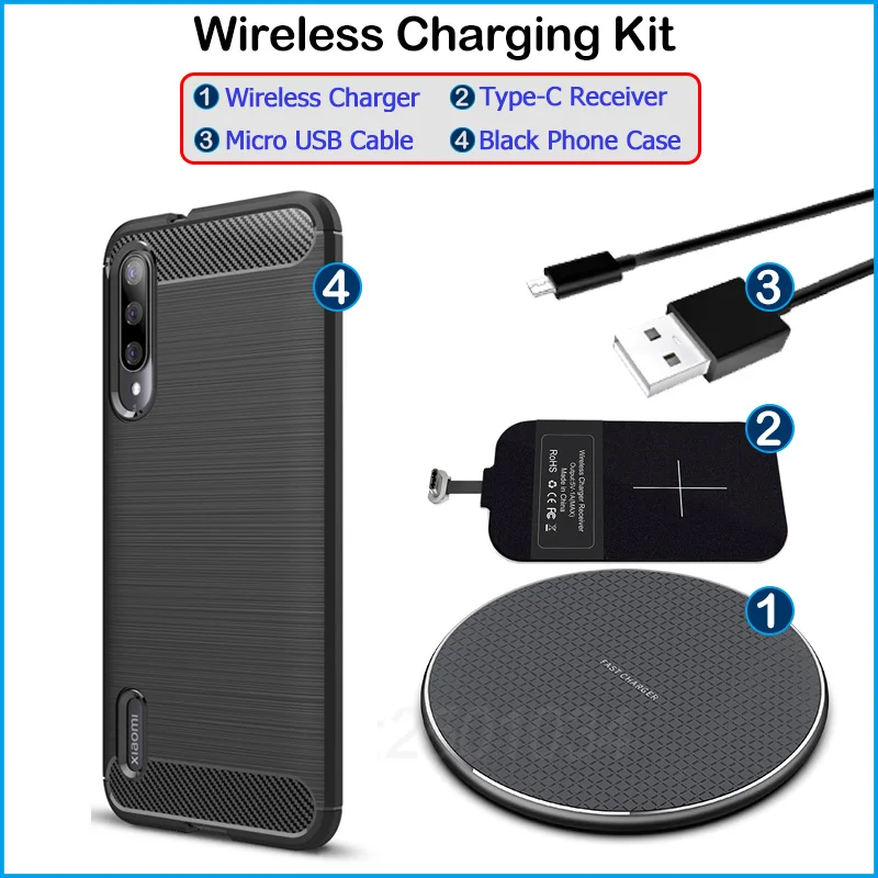 Wireless Charging For Xiaomi Mi A3 Mi Cc9e Qi Wireless Charger Usb Type C Receiver Adapter Gift Soft Tpu Case For Xiaomi Mi A3 Wireless Chargers Aliexpress