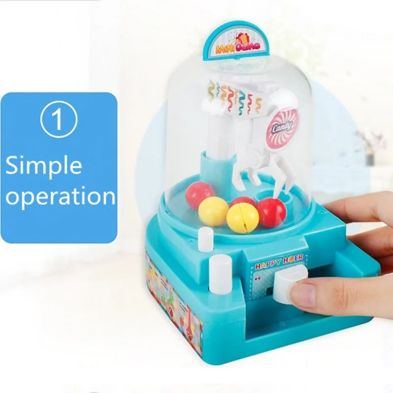 

1pcs Small Egg Machine Grabbing Machine Creative Mini Fun Grabbing Candy Player Children's Puzzle Toy 2colors Plastic Unisex