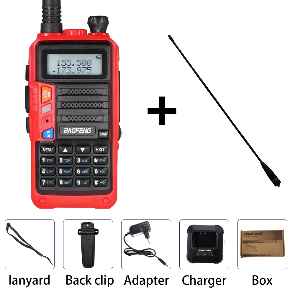 Red add NA771 Baofeng UV-5R Pro рация Высокая мощность обновление UV-5R двухстороннее радио двухдиапазонный СВЧ/УВЧ-трансивер CB Ham Радио UV5R Pro - Цвет: Red add NA771