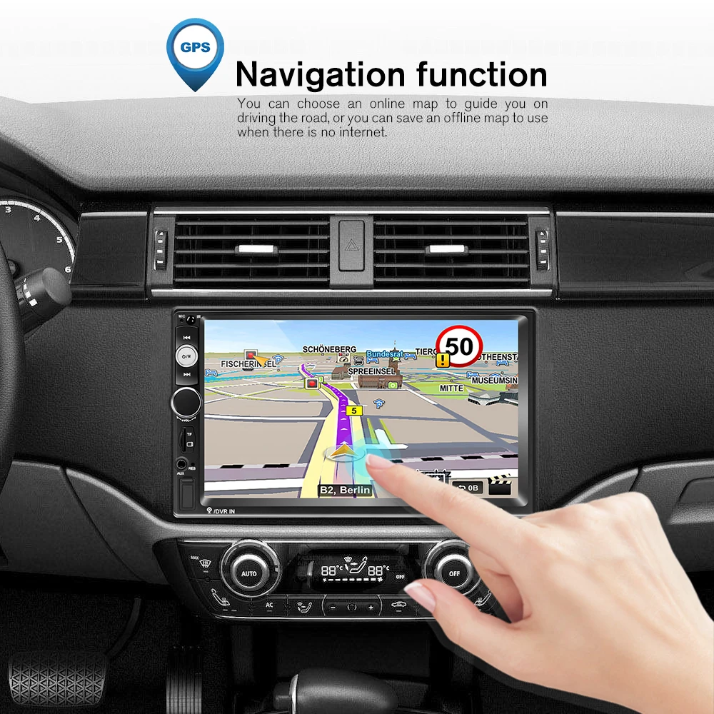 Автомагнитола AMPrime мультимедийная стерео система на Android с GPS Wi Fi Bluetooth MP5 камерой