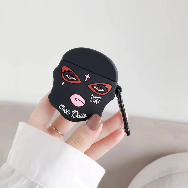 Роскошная маска для девочек, милый силиконовый чехол для наушников Apple AirPods 1 2 - Цвет: 1