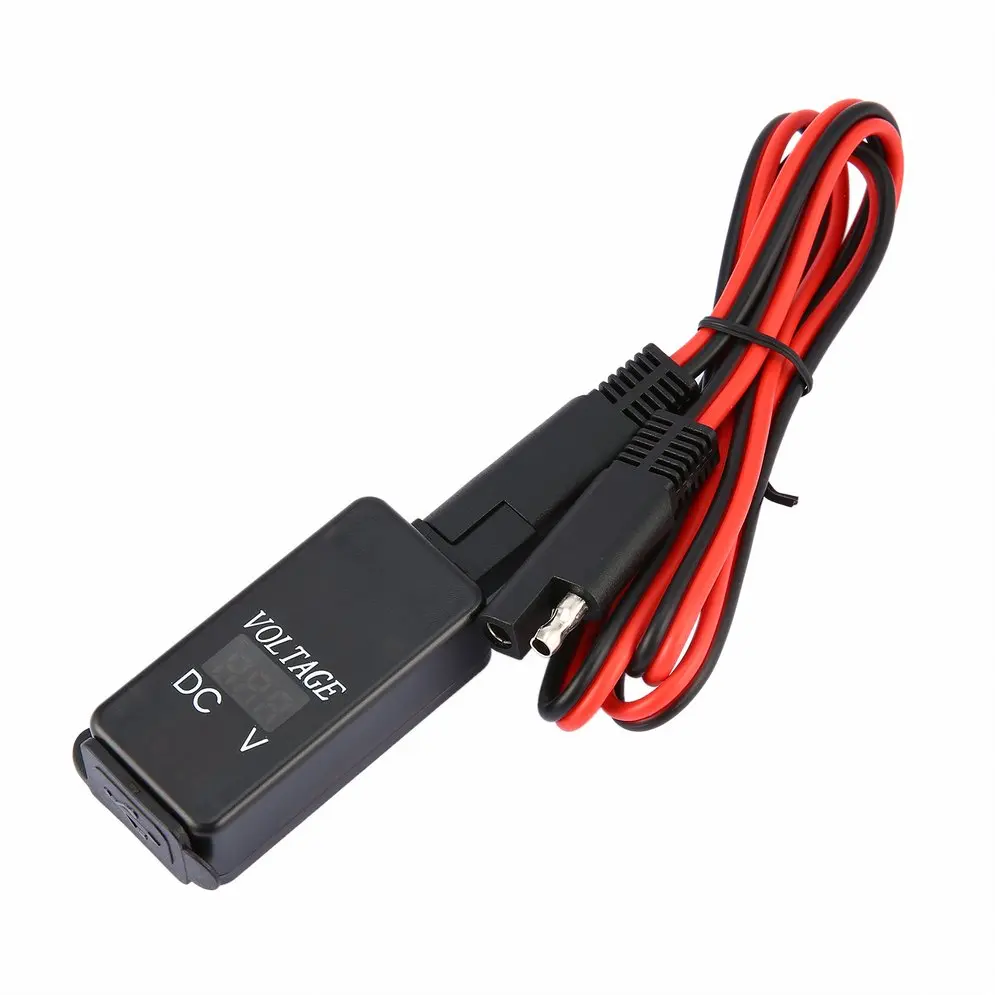 Двойной usb-порт 4.2A дисплей напряжения зарядное устройство для мотоцикла адаптер питания светодиодный вольтметр SAE зарядный адаптер для автомобильного двигателя Универсальный