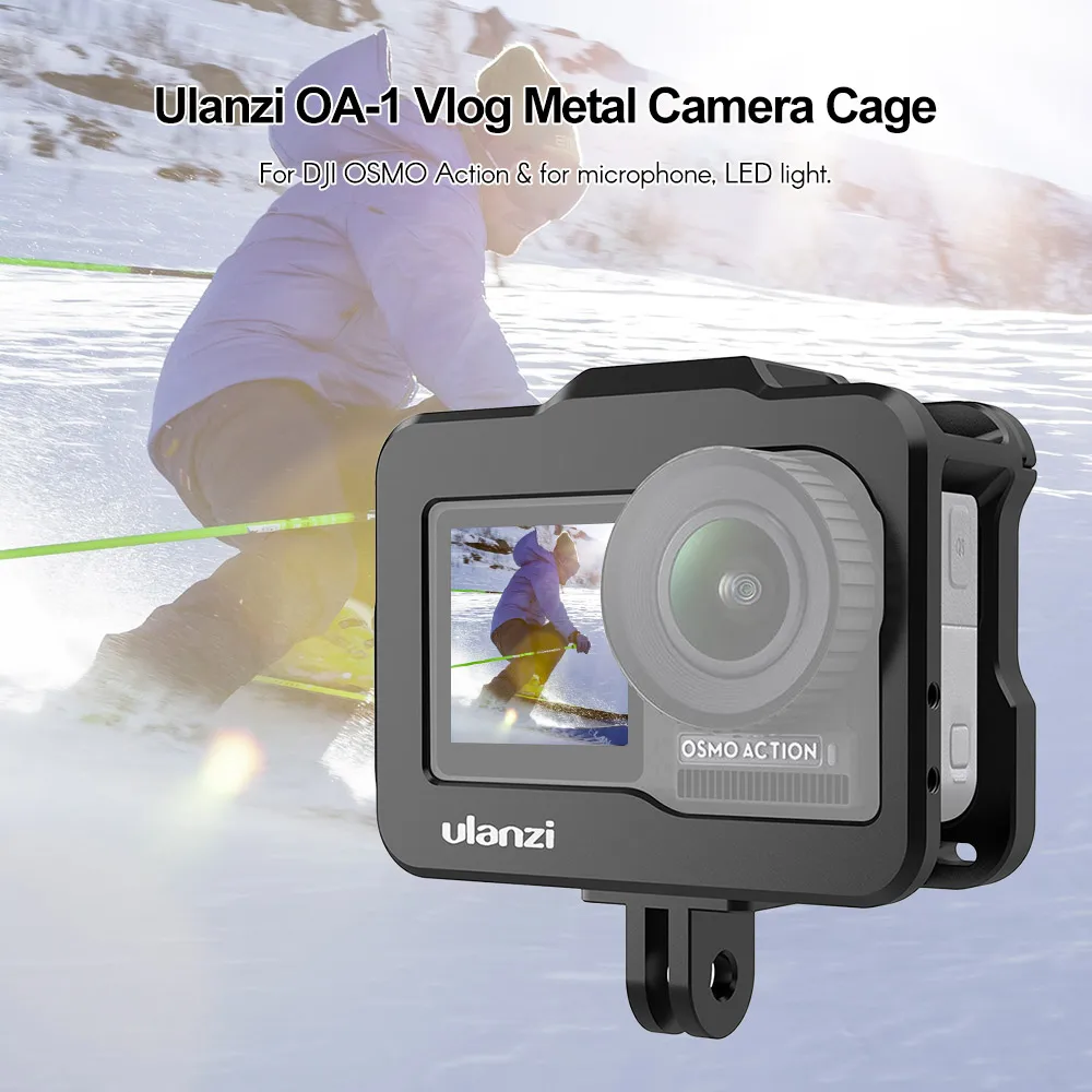Ulanzi OA-1 Vlogging металлический чехол для камеры Vlog с холодным башмаком для DJI OSMO Action для микрофона светодиодный светильник