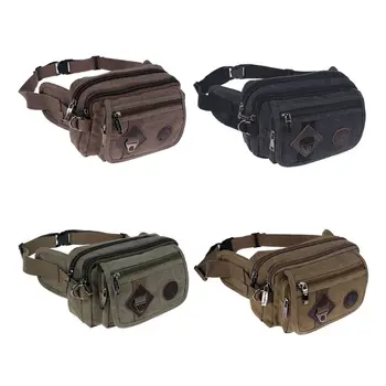 

Canvas Slanting Pockets Riding Close-fitting Anti-theft Small Waist Pack Outdoor Sports Running Men Bag LX9F