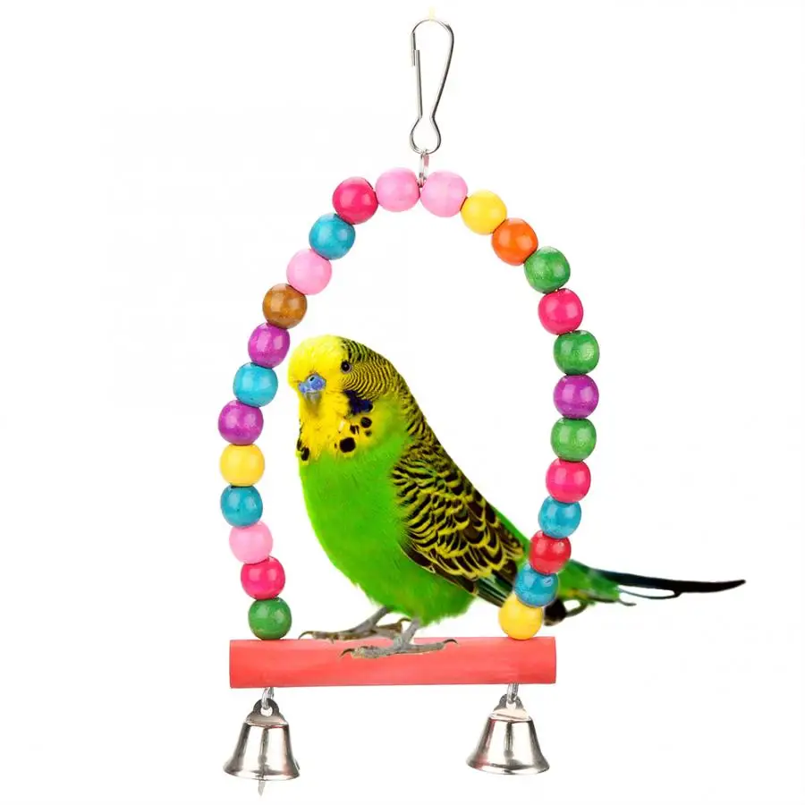 5 шт./компл. красочные деревянные& метлаллическая птица, Попугай Игрушка питомец птица качели игрушечные колокольчики попугай клетка гамак подвесные игрушки, товары для домашних животных - Цвет: Бургундия