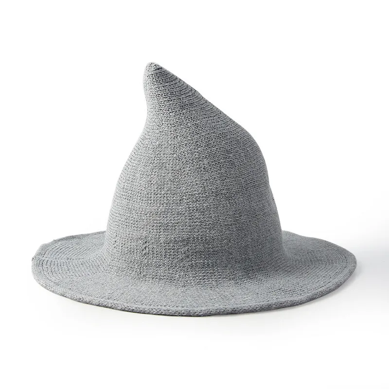 Light grey Новинка женская панама леди литья Кепки ведьма шляпа весна осень шерстяная шапка, шапка с рожками «Гладиатор» с ремешками Смешанный хлопок дышащая шляпа - Цвет: Light grey