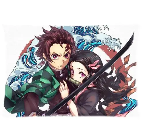 Demon Slayer Kimetsu no Yaiba аниме пледы наволочки персонажи Kamado Nezuko Прямоугольная подушка чехол - Цвет: S18