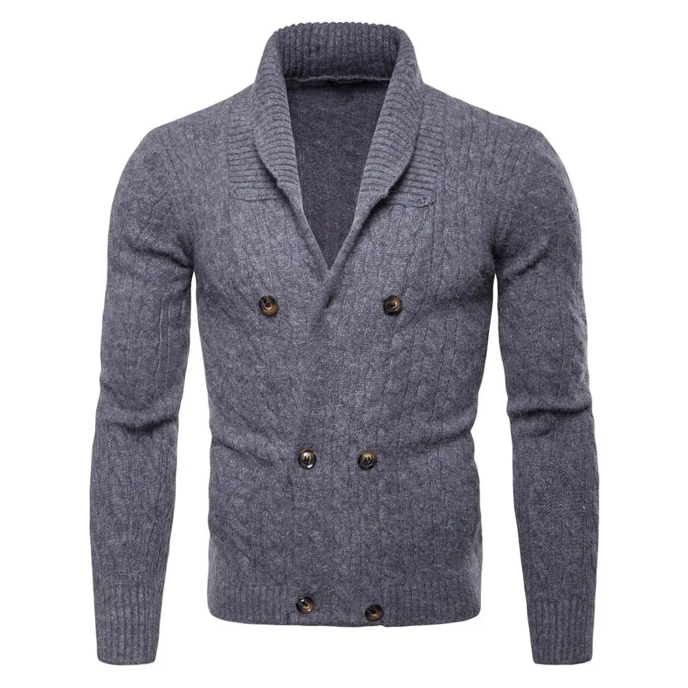 

2019 Men's High-necked Sweaters Irregular Design Top Male Sweater Solid Color XXL J953