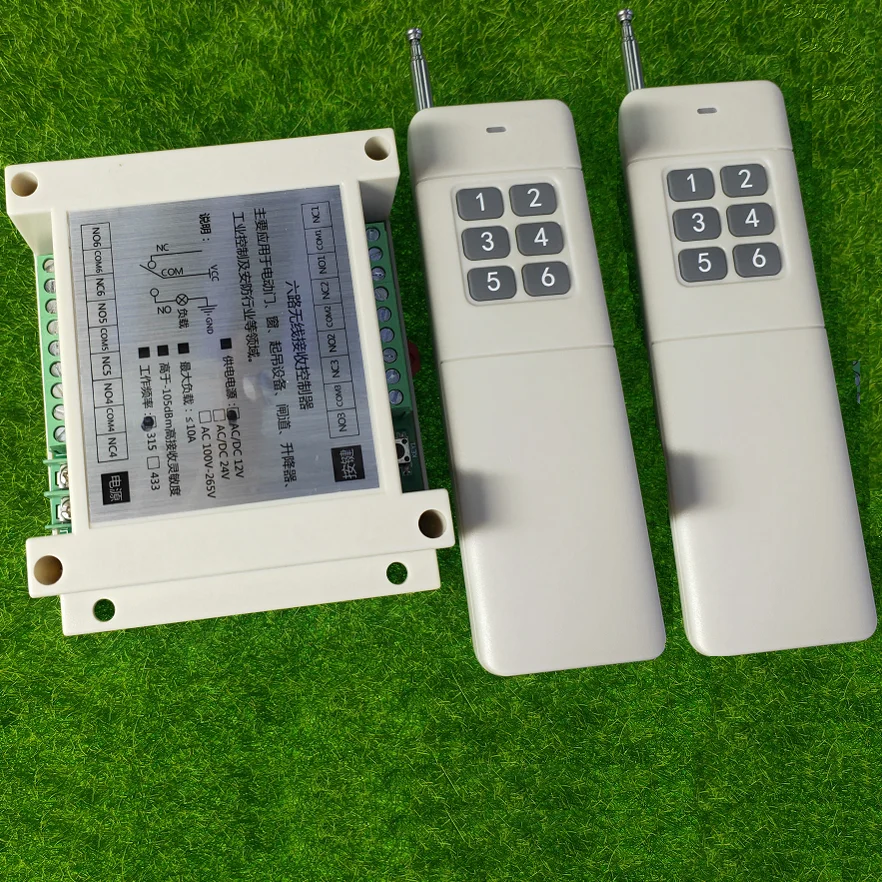 

1000m DC12V 24V 36V 48V 6CH Wireless Remote Control LED Light Switch Relay Output Radio RF Transmitter And 315/433 MHz Receiver