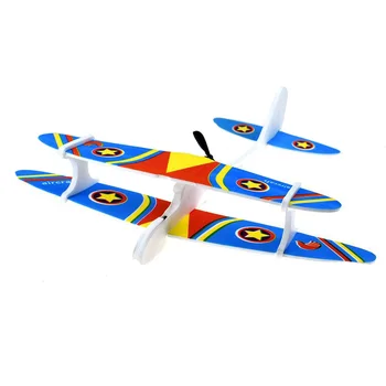 

Random Color DIY Biplane Glider Foam Powered Flying Plane Rechargeable Electric Aircraft Model Science Educational Toy