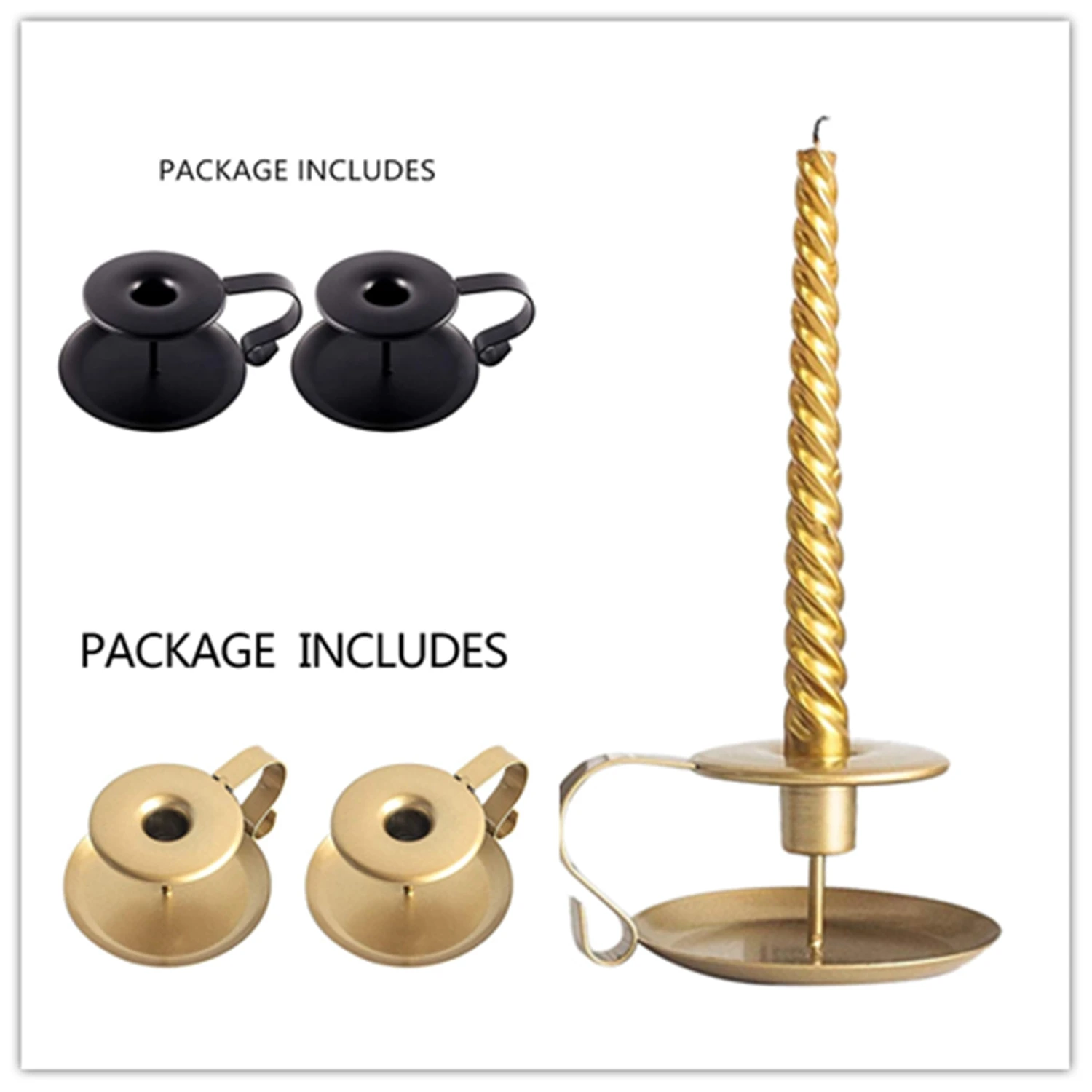 

Faroot 2020 2 Pieces Candlesticks, Small Iron Candle Holder Candle Stand for Home Coffee Shop Hotel