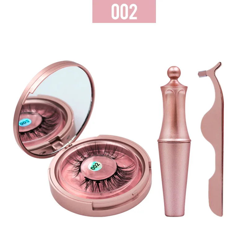 3pcs/set Ibcccndc Magnetic eyelashes with eyelash Tweezers Magnet Eyeliner Set free Glue Reusable Natural False Eyelashes IB009