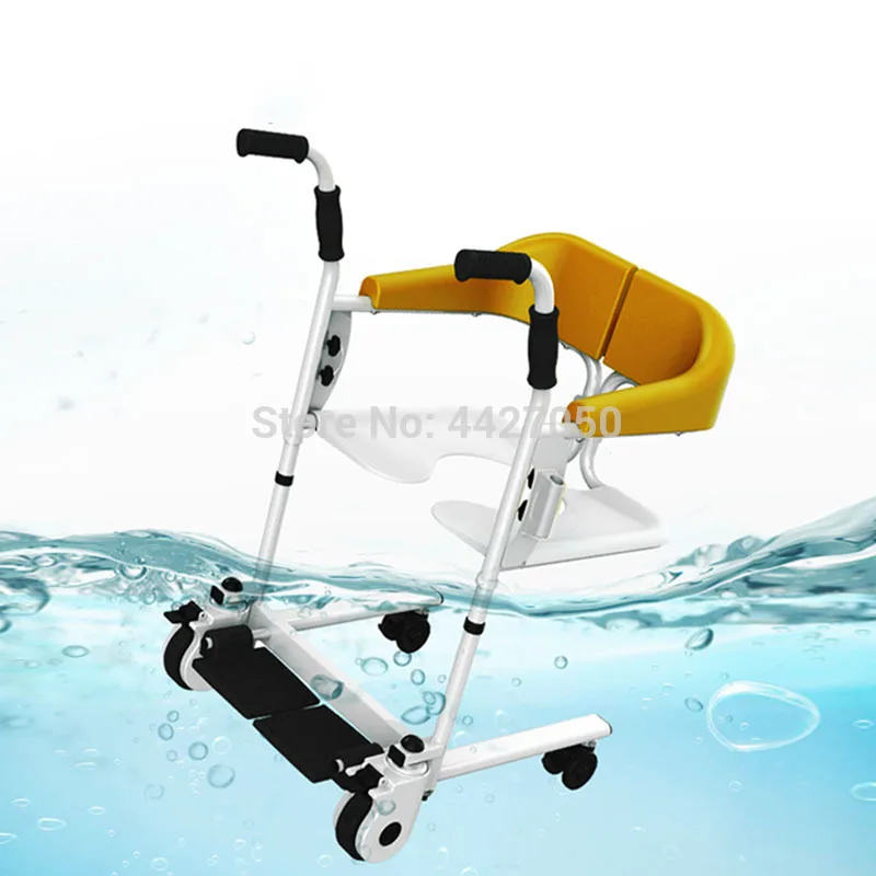 Nursing elderly manual adjustment multi-function toilet chair bath chair transfer wheelchair 2