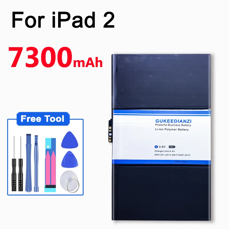 Аккумулятор GUKEEDIANZI 7300 мАч A1395 для iPad 2 A1395 A1396 A1397 A1376 A1316 сменный аккумулятор высокой емкости+ Инструменты