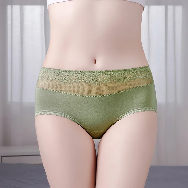 

Women Cotton Sexy Hollow Lace Breathable Underwear High Elasticity Belts Low Waist Soft Seamless Female Panties Mesh Breifs