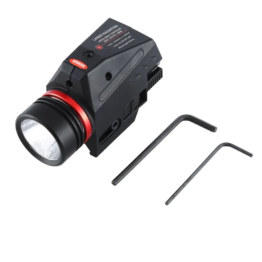 Tactical Pistol Gun Light Flashlight Red Laser Sight for 20mm Picatinny Rail 