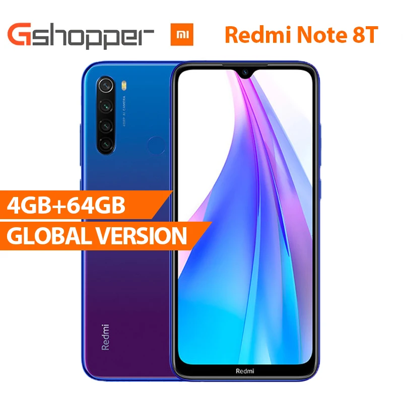 

Global Version Xiaomi Redmi Note 8T 4GB 64GB 48MP Quad Camera Snapdragon 665 Octa Core 6.3" Mobile Phone 4000mAh NFC