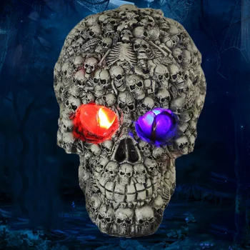 

Halloween Props Human Skull Replica Resin White Head Skull Model Gifts Haunted House Room Escape Horrible Supplies