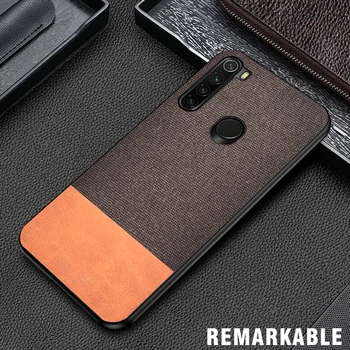 

iKrsses For Xiaomi Redmi Note 8 Pro PU Simple Cloth Hard Backshell Soft Border Case For Redmi Note 8 Hard back shell Cover