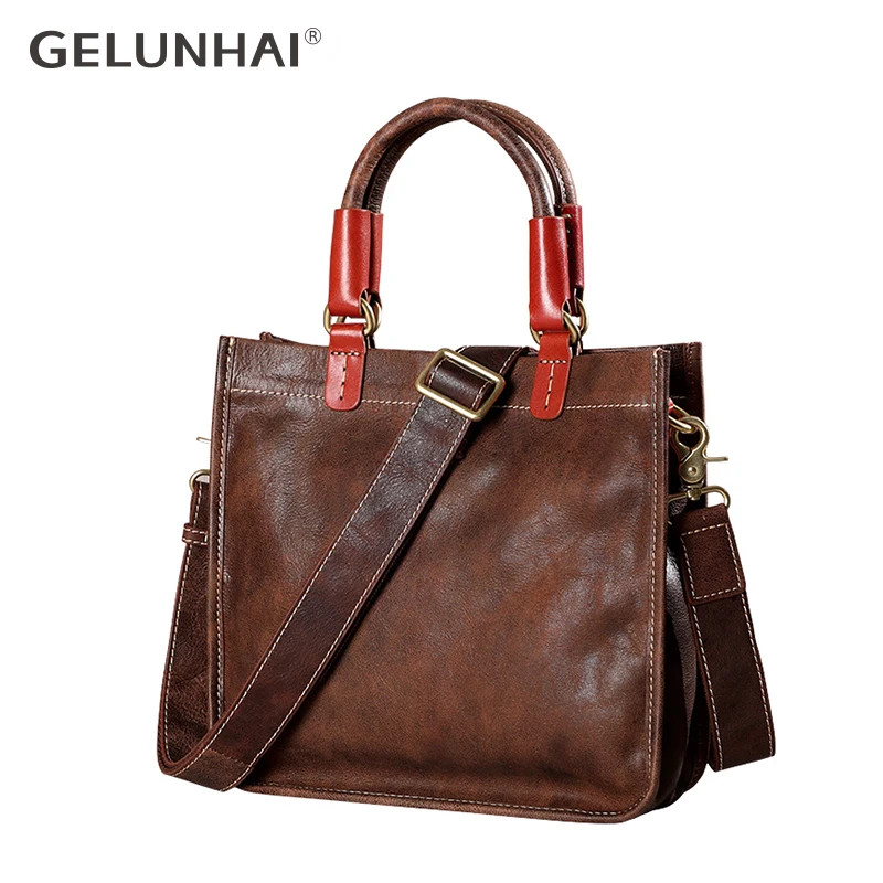 Сумка женская сумки женские женские сумки чемодан Женская сумка ручной работы из воловьей кожи с растительным дублением, Большая вместительная винтажная сумка из коровьей кожи, сумки на одно плечо, композитные сумки
